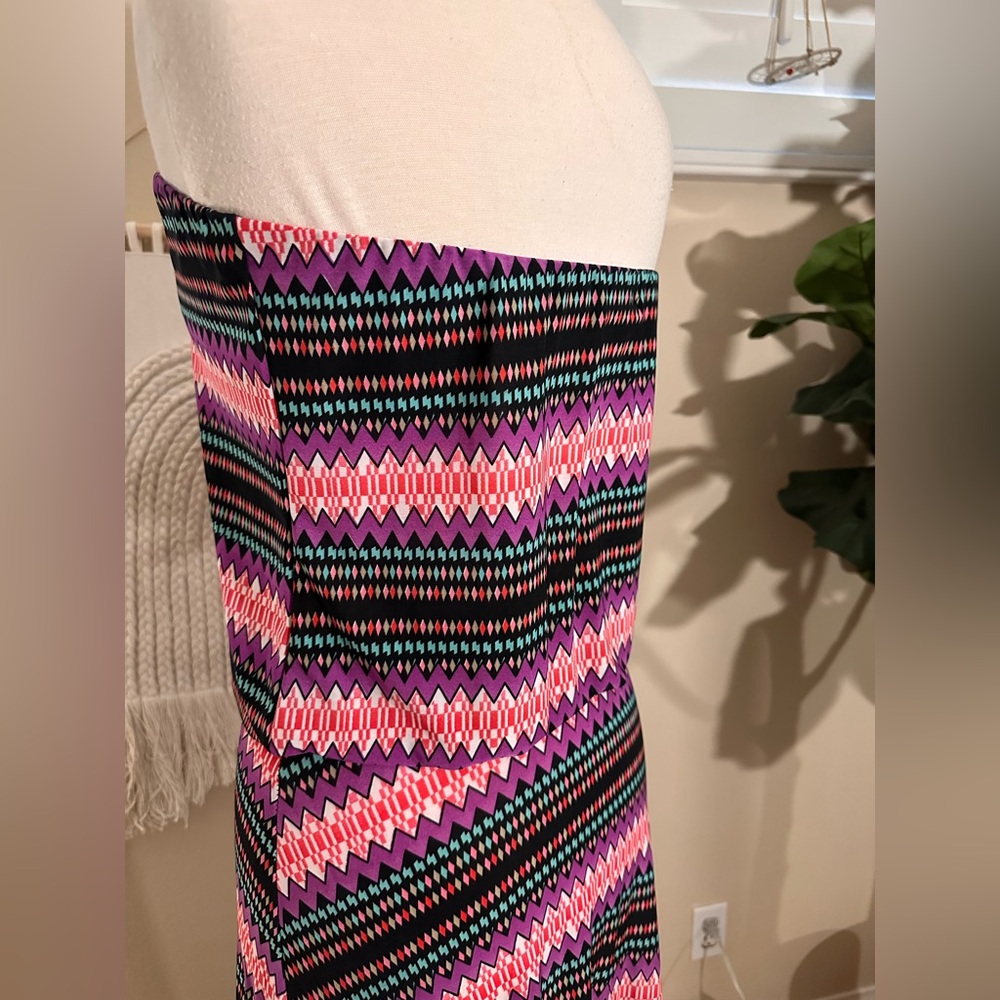 Cache Patterned Drop Waist Maxi Dress Size Small - image 3